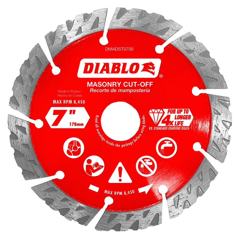 Diablo 7 in. D X 7/8 in. Diamond Segmented Turbo Masonry Cut-Off Disc