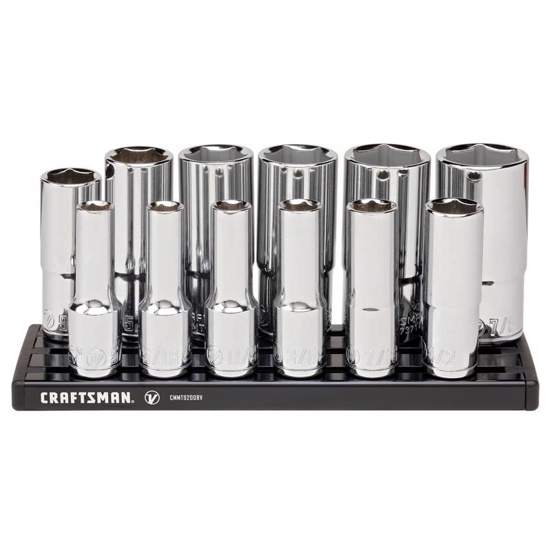 Craftsman V-Series 3/8 in. drive SAE 6 Point Deep Socket Set 12 pc