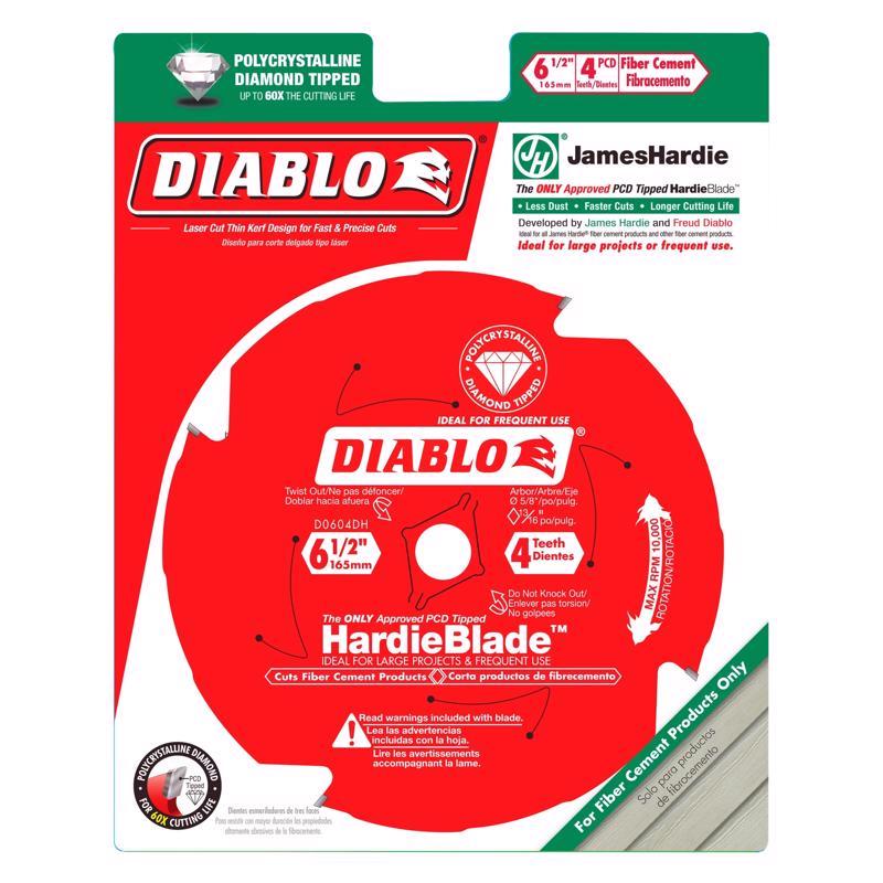 Diablo HardieBlade 6-1/2 in. D X 5/8 in. PCD Circular Saw Blade 4 teeth 1 pk