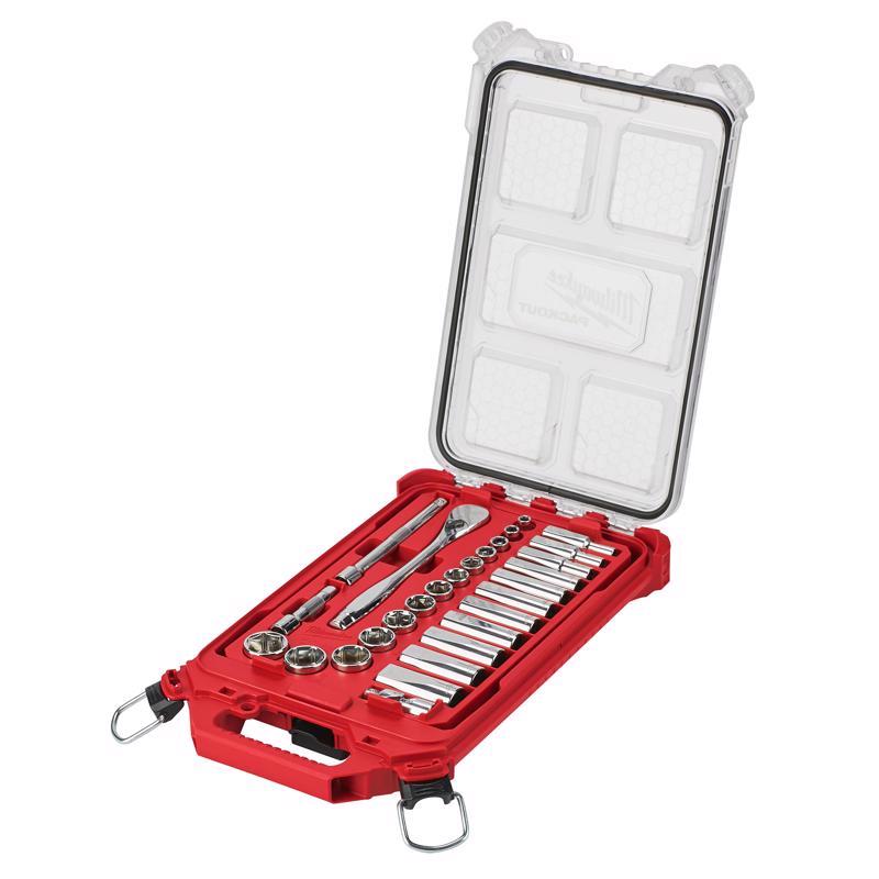 Milwaukee Packout 3/8 in. drive SAE Ratchet and Socket Set