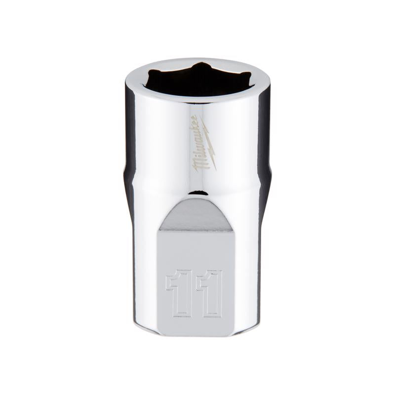 Milwaukee 11 mm X 3/8 in. drive Metric 6 Point Standard Socket 1 pc