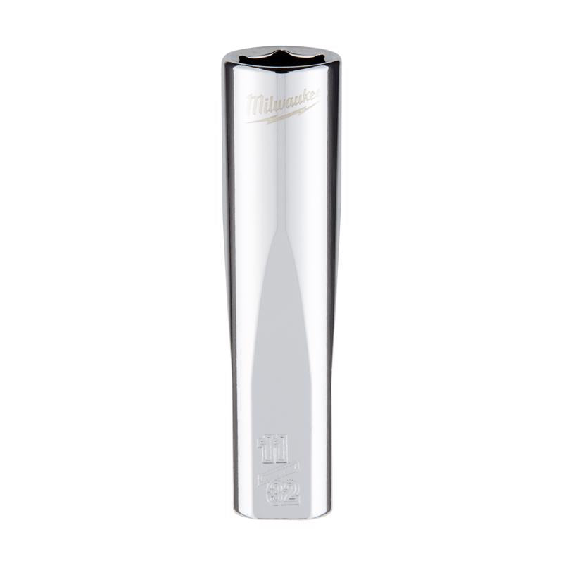 Milwaukee 11/32 in. X 1/4 in. drive SAE 6 Point Standard Deep Socket 1 pc