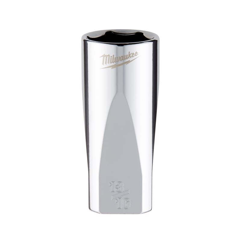 Milwaukee 13/16 in. X 3/8 in. drive SAE 6 Point Standard Deep Socket 1 pc