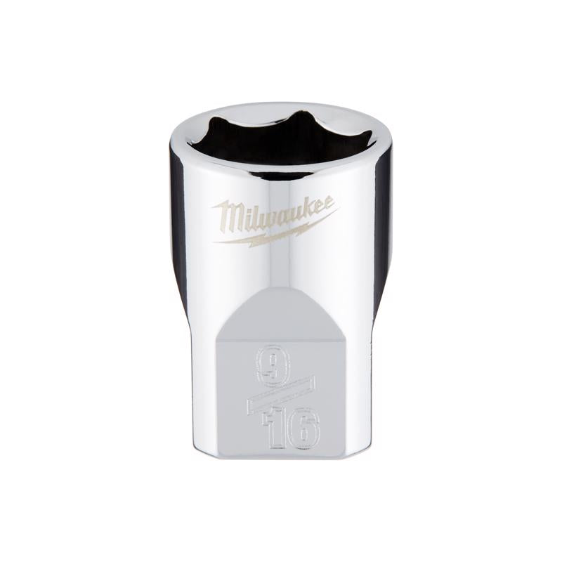 Milwaukee 9/16 in. X 3/8 in. drive SAE 6 Point Standard Socket 1 pc