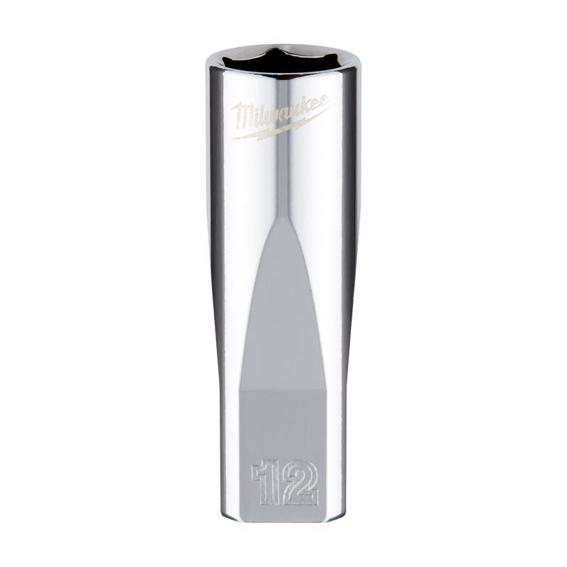 Milwaukee 12 mm X 1/4 in. drive Metric 6 Point Standard Deep Socket 1 pc