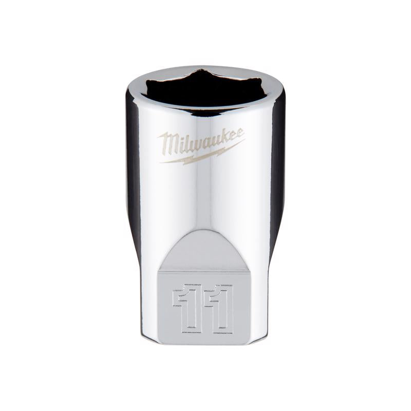 Milwaukee 11 mm X 1/4 in. drive Metric 6 Point Standard Socket 1 pc