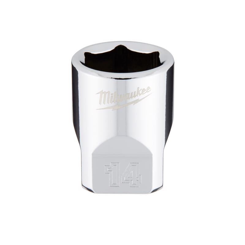 Milwaukee 14 mm X 1/4 in. drive Metric 6 Point Standard Socket 1 pc