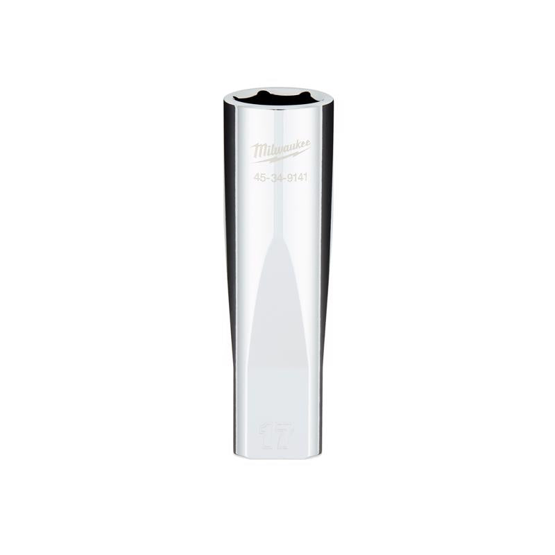 Milwaukee 17 mm X 1/2 in. drive Metric 6 Point Standard Deep Socket 1 pc