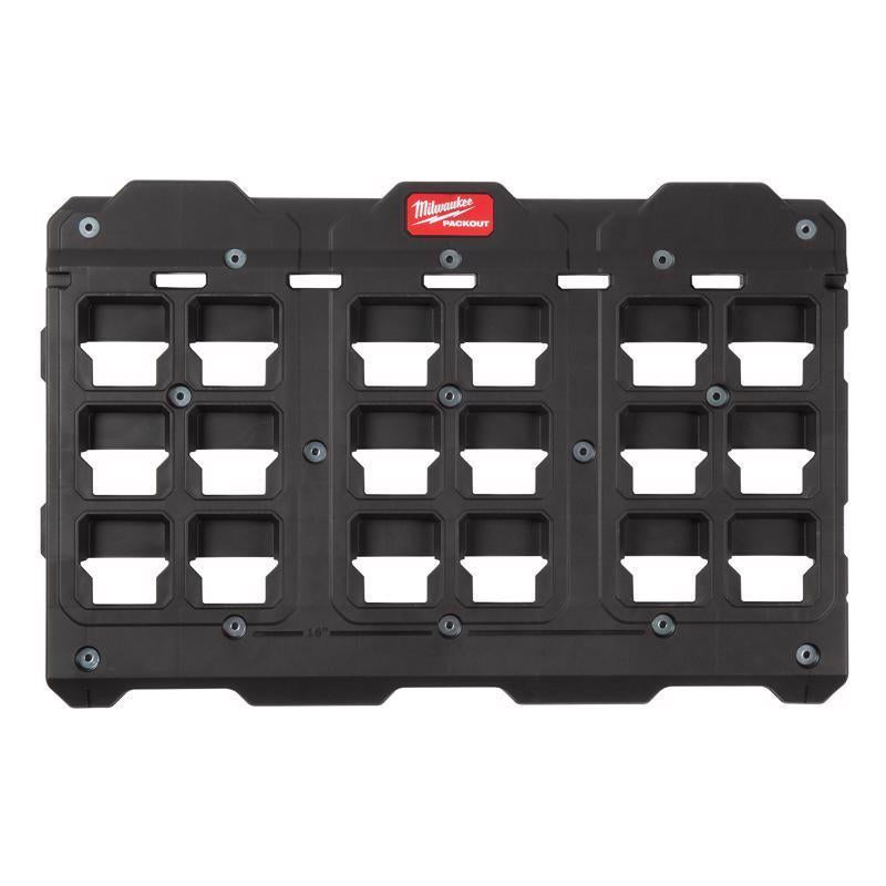 Milwaukee PACKOUT SHOP STORAGE Garage Organizer Large Wall Mounted Plate Black/Red