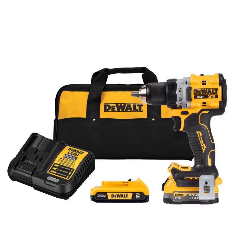 DeWalt 20V MAX XR PowerStack 1/2 in. Brushless Cordless Drill/Driver Kit (Battery & Charger)