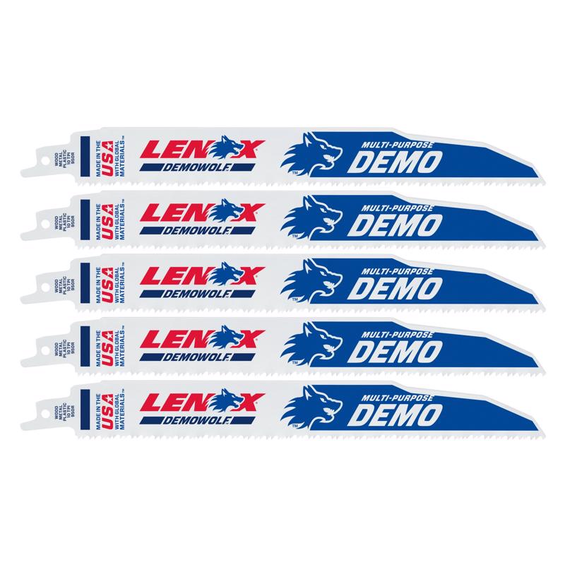 LENOX DEMOWOLF 9 in. Bi-Metal WAVE EDGE Reciprocating Saw Blade 10 TPI 5 pk