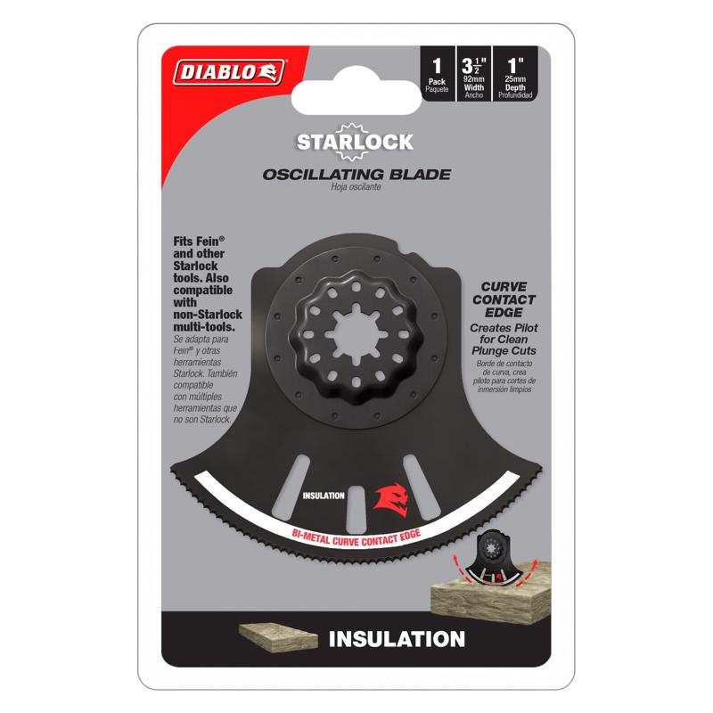 Diablo Starlock 3-1/2 in. X 3-1/2 in. W Bi-Metal Curved Contact Edge Oscillating Blade Insulation 1