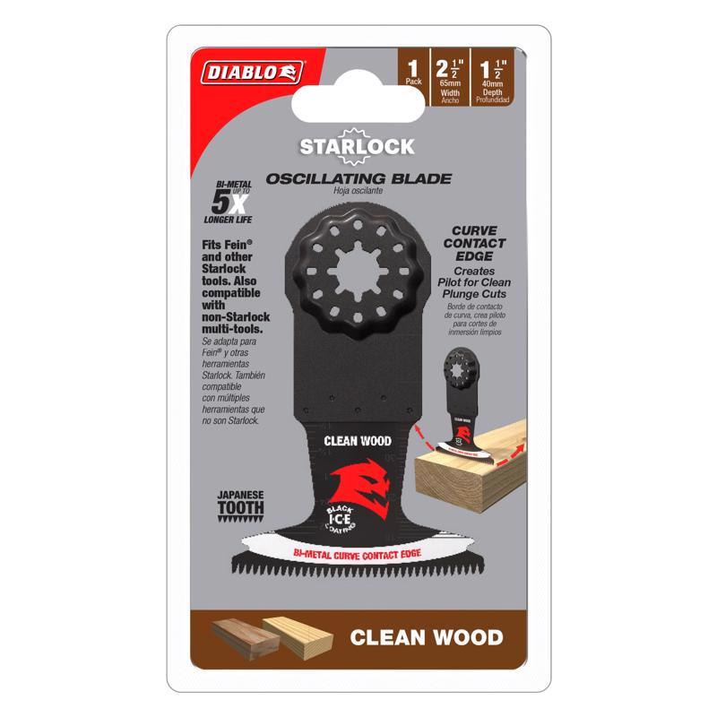 Diablo Starlock 2-1/2 in. W Bi-Metal Curved Contact Edge Oscillating Blade Clean Wood 1 pk