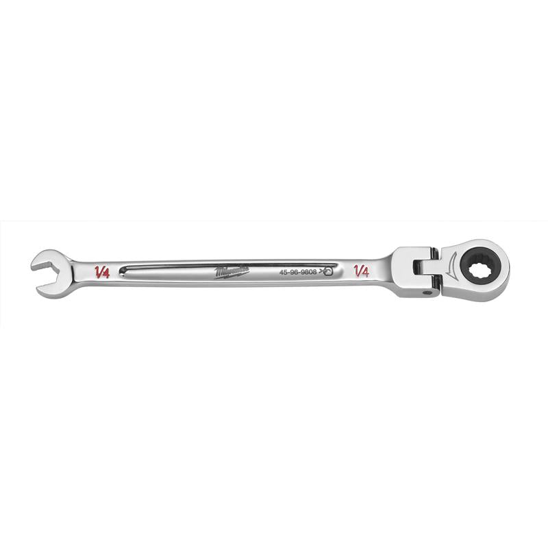 Milwaukee 1/4 in. X 1/4 in. 12 Point SAE Flex Head Combination Wrench 5.28 in. L 1 pc