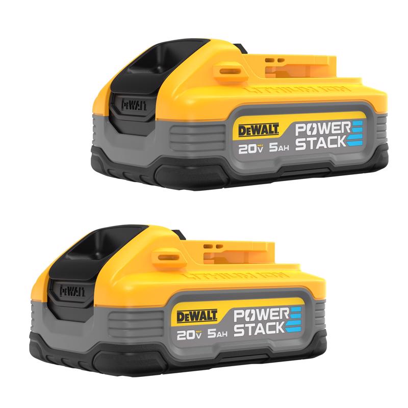 DeWalt 20V MAX Power Stack DCBP520-2 5 Ah Lithium-Ion Battery 2 pc