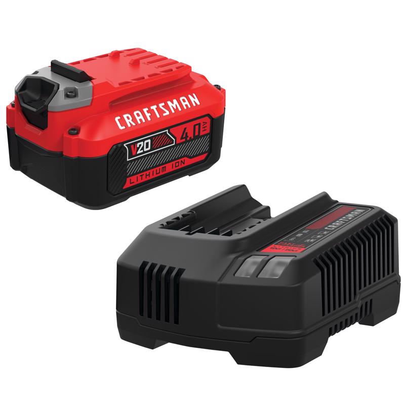 Craftsman 20V V20 CMCB204-CK 4 Ah Lithium-Ion Battery and Charger 2 pc
