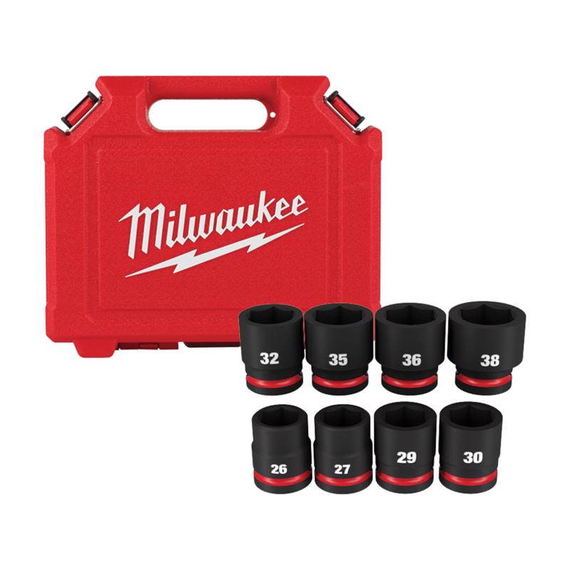 Milwaukee Shockwave 3/4 in. drive Metric 6 Point Standard Impact Socket Set 8 pc