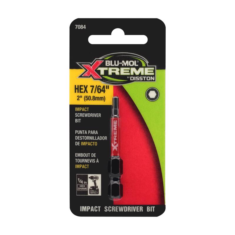 Blu-Mol Xtreme Hex 7/64 in. X 2 in. L Screwdriver Bit S2 Tool Steel 2 pc