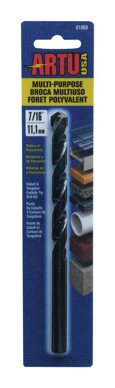 ARTU 7/16 in. X 6-1/8 in. L Tungsten Carbide Tipped Drill Bit Straight Shank 1 pc