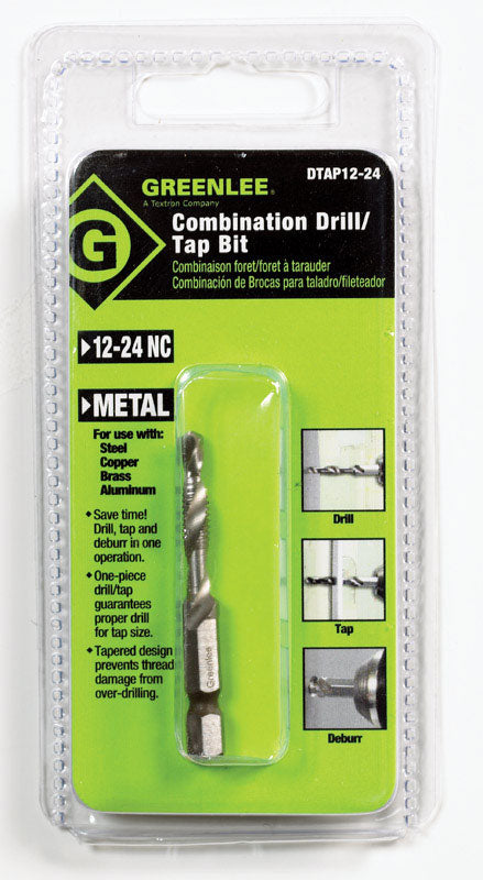 GREENLEE High Speed Steel Drill and Tap Bit 12-24 1 pc