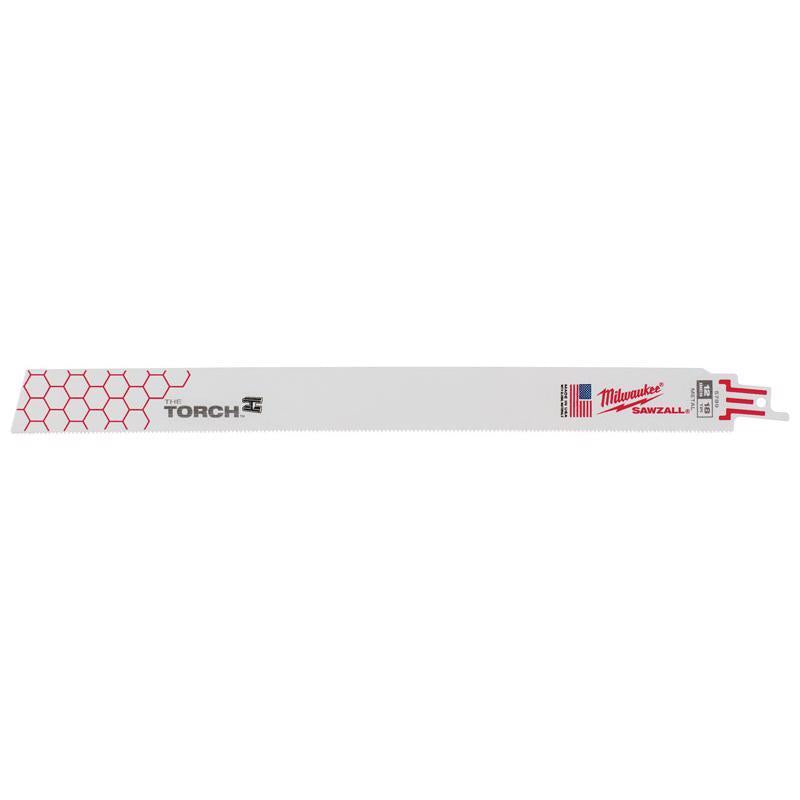 Milwaukee The Torch 12 in. Bi-Metal Reciprocating Saw Blade 18 TPI 5 pk