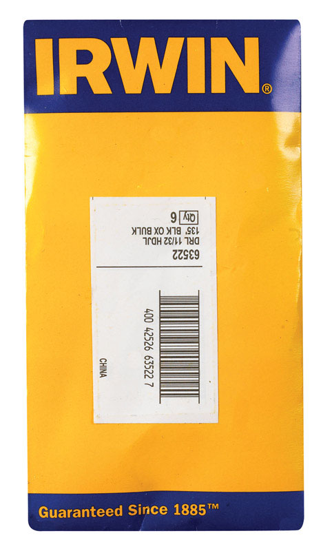 Irwin 11/32 in. X 4-3/4 in. L High Speed Steel Drill Bit Straight Shank 1 pc