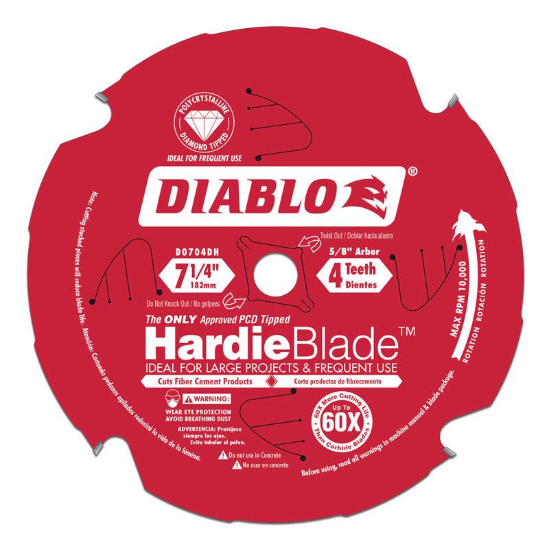 Diablo HardieBlade 7-1/4 in. D X 5/8 in. PCD Fiber Cement Blade 4 teeth 1 pk