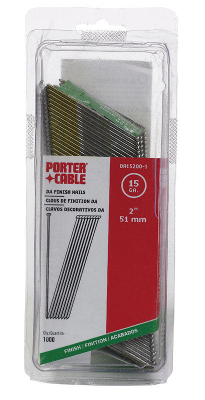 Porter Cable 2 in. L X 15 Ga. Angled Strip Bright Finish Nails 34 deg 1,000 pk