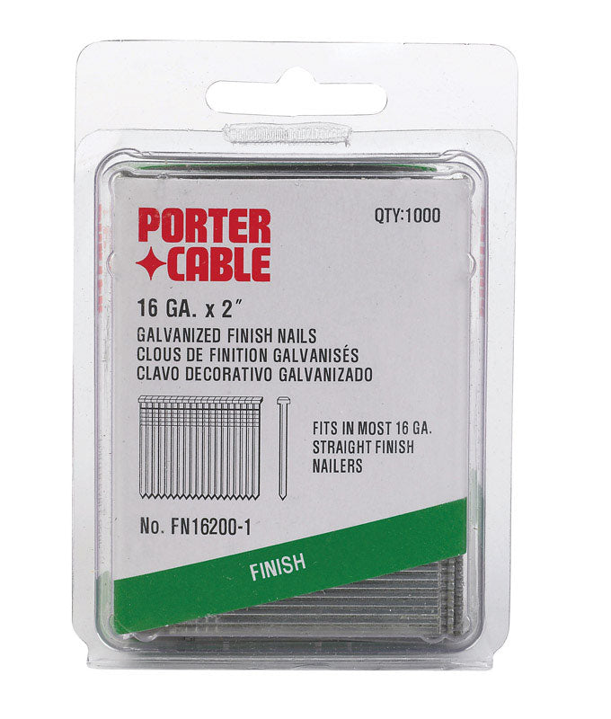 Porter Cable 2 in. L X 16 Ga. Straight Strip Galvanized Finish Nails 1,000 pk