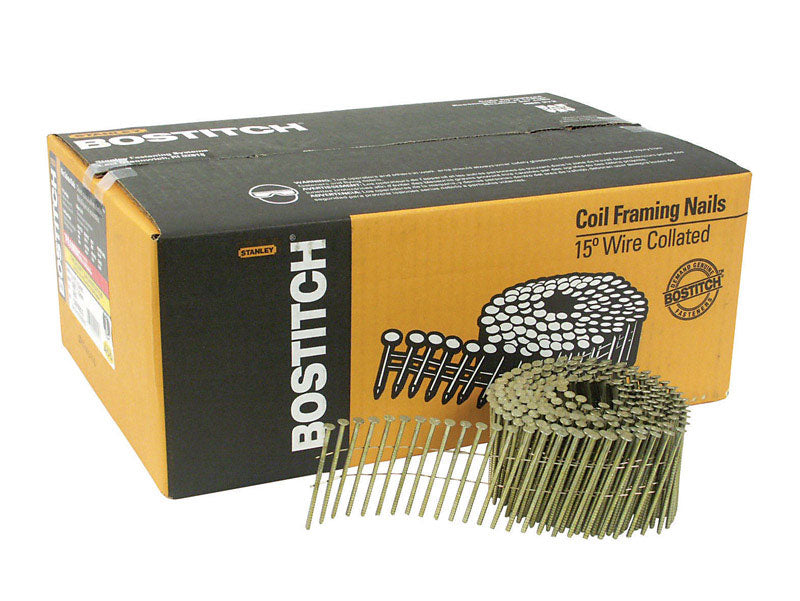 Bostitch 2-1/2 in. L X 13 Ga. Angled Coil Galvanized Framing Nails 15 deg 3600 pk