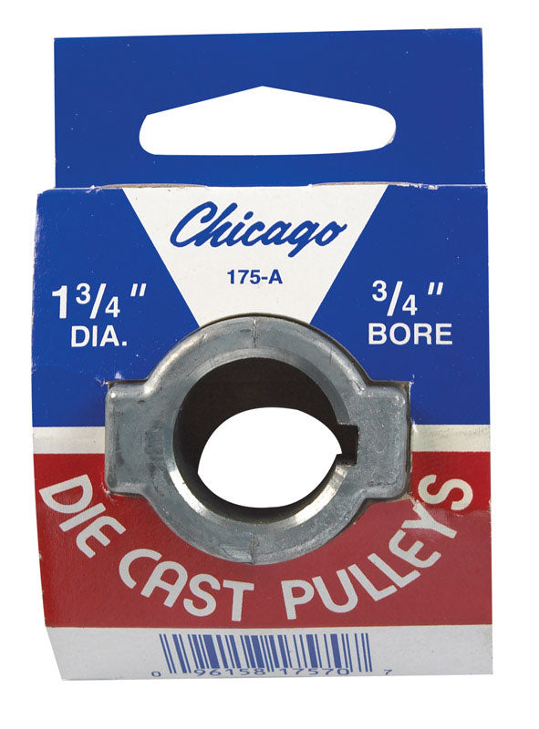Chicago Die Cast 1 3/4 in. D Zinc Single V Grooved Pulley