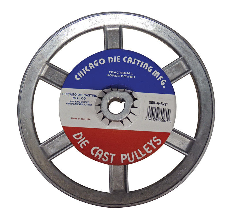 Chicago Die Cast 8 in. D Zinc Single V Grooved Pulley
