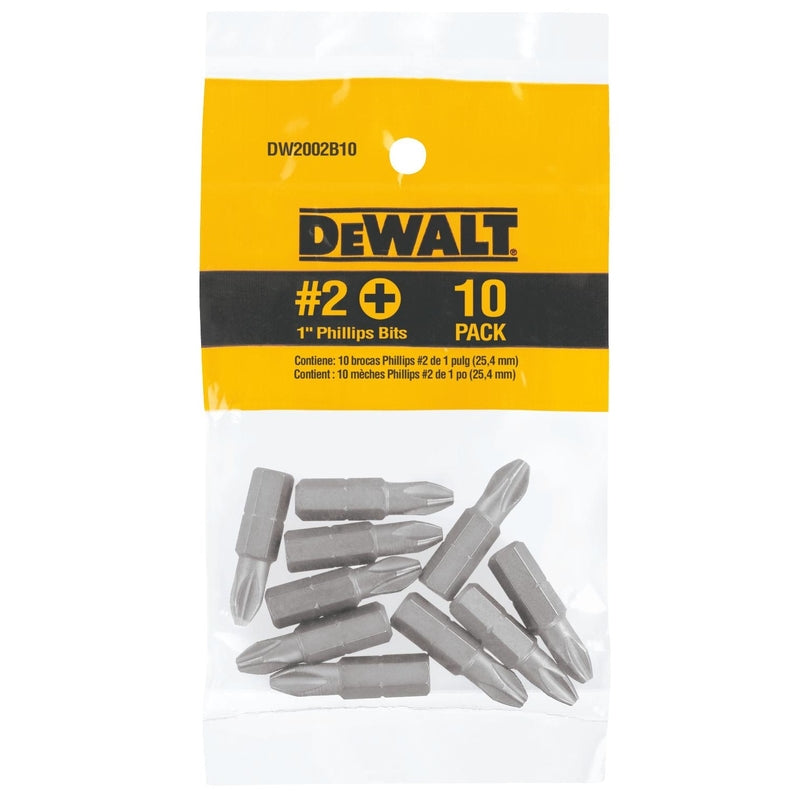 DeWalt Phillips #2 X 1 in. L Screwdriver Bit Heat-Treated Steel 10 pc