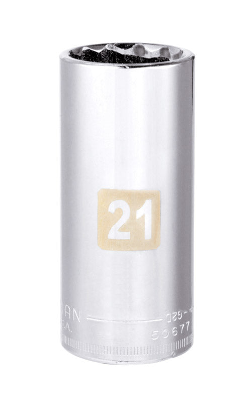 Craftsman 21 mm X 3/8 in. drive Metric 12 Point Deep Deep Socket 1 pc