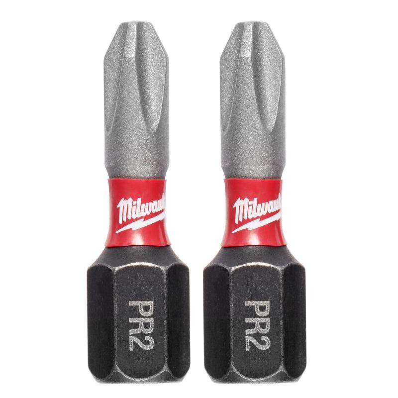 Milwaukee Shockwave Phillips #2 X 1 in. L Impact Reduced Insert Bit Steel 2 pk
