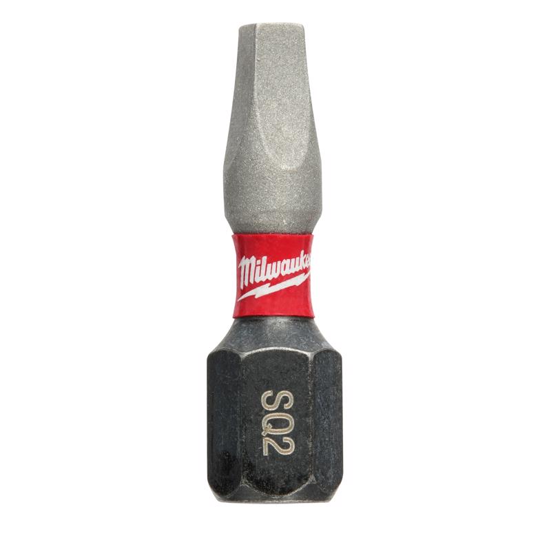 Milwaukee Shockwave Square #2 X 1 in. L Screwdriver Bit Steel 2 pk