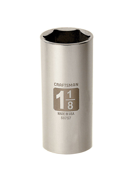 Craftsman 1-1/8 in. X 1/2 in. drive SAE 6 Point Deep Socket 1 pc