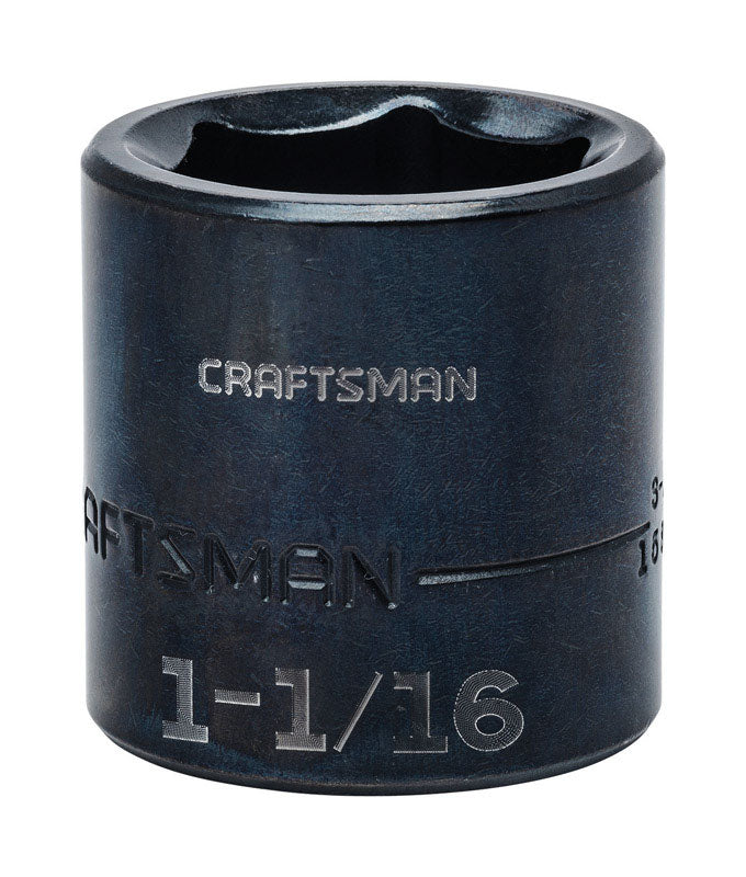 Craftsman 1-1/16 in. X 1/2 in. drive SAE 6 Point Standard Impact Socket 1 pc