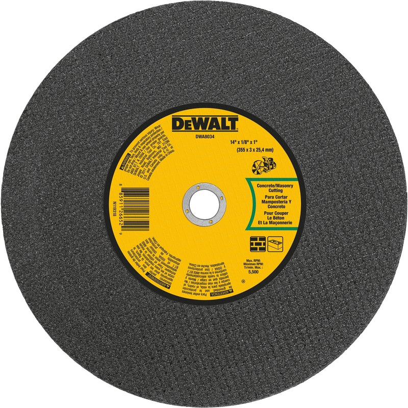 DeWalt High Performance 14 in. D X 1 in. Aluminum Oxide Masonry Cut-Off Wheel 1 pk