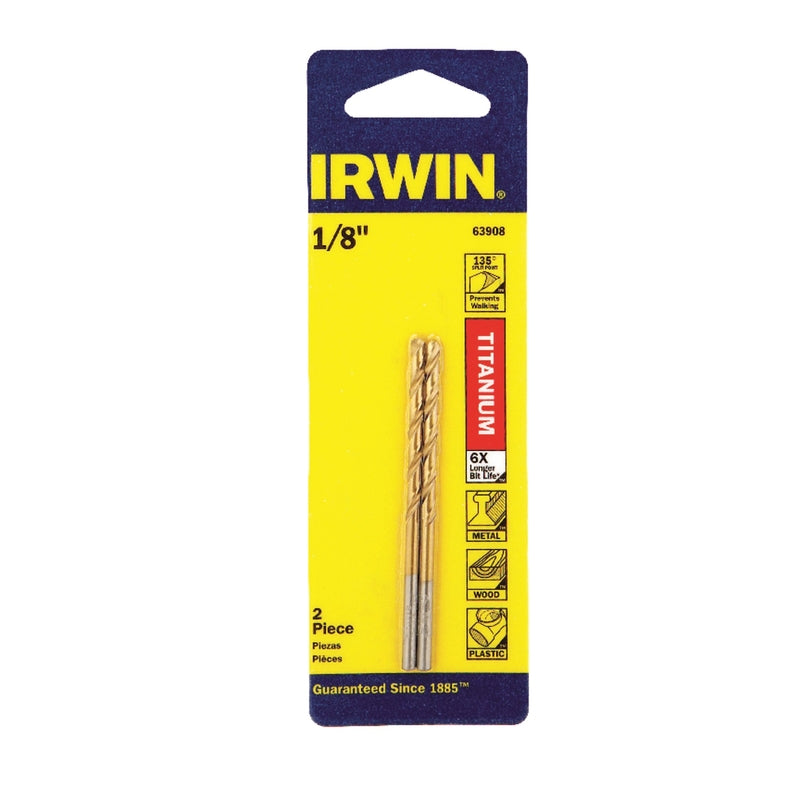 Irwin 1/8 in. X 2-3/4 in. L High Speed Steel Drill Bit Set Straight Shank 2 pc