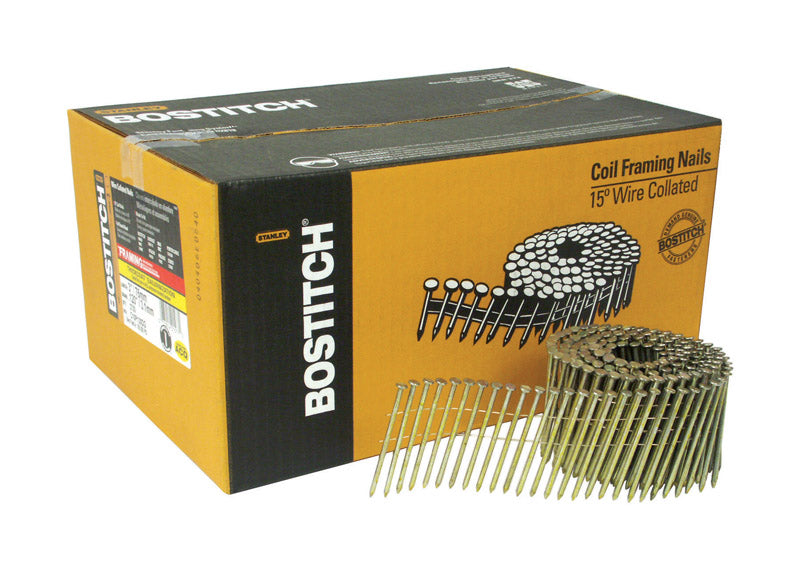 Bostitch 3 in. L X 11 Ga. Angled Coil Galvanized Framing Nails 15 deg 2700 pk