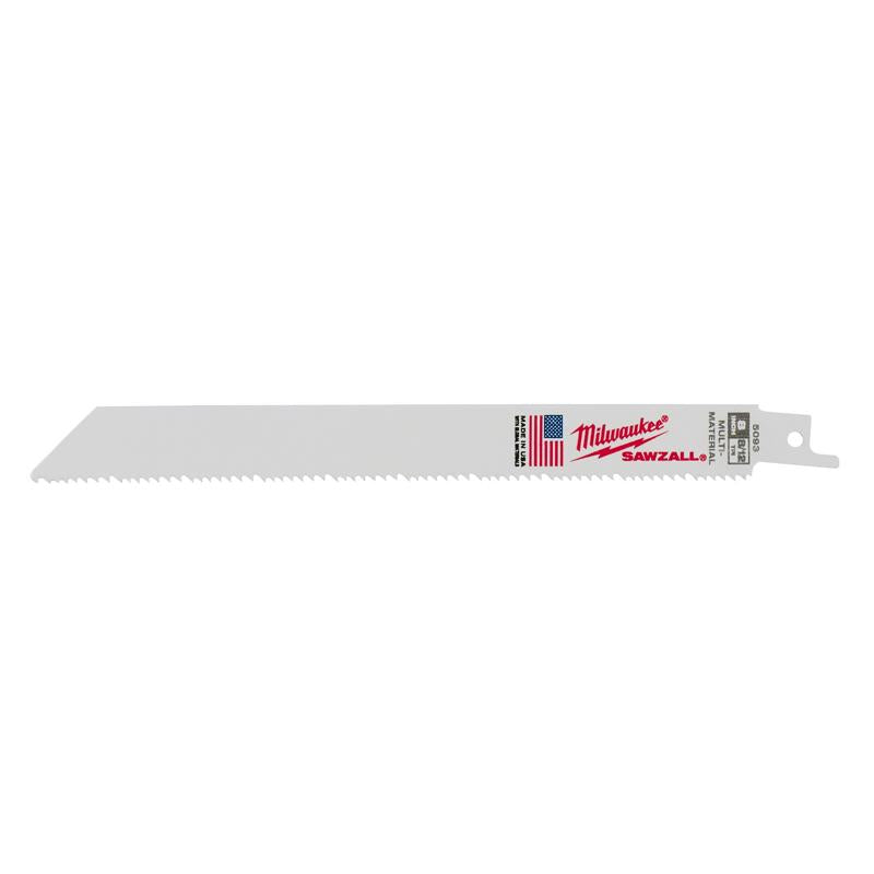 Milwaukee Sawzall 8 in. Bi-Metal Thin Kerf Reciprocating Saw Blade 8/12 TPI 1 pk