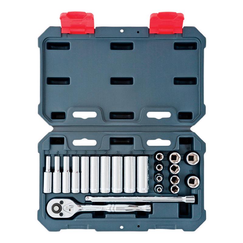 Crescent 1/4 in. drive Metric 6 Point Standard & Deep Mechanic's Tool Set 27 pc