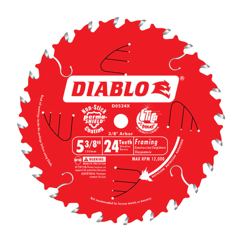 Diablo 5-3/8 in. D X 10 mm TiCo Hi-Density Carbide Trim Saw Blade 24 teeth 1 pk