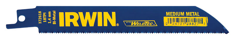 Irwin WeldTec 6 in. Bi-Metal Reciprocating Saw Blade 18 TPI 5 pk