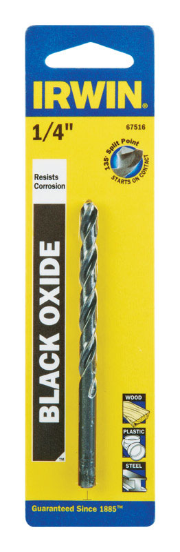 Irwin 1/4 in. X 4 in. L High Speed Steel Drill Bit Straight Shank 1 pc