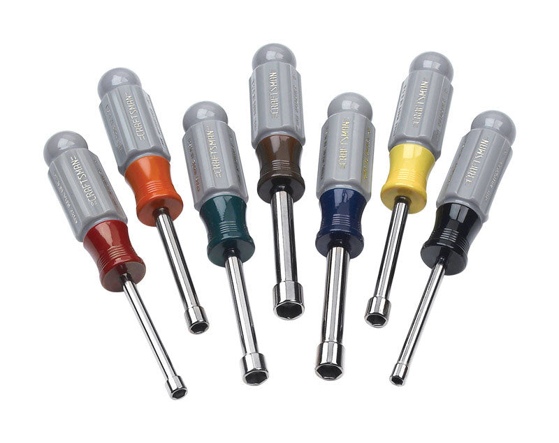 Craftsman Multi Size in. Metric Nut Driver Set 2.9 in. L 7 pc