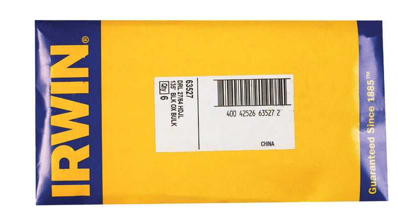 Irwin 27/64 in. X 5-3/8 in. L High Speed Steel Drill Bit Straight Shank 1 pc