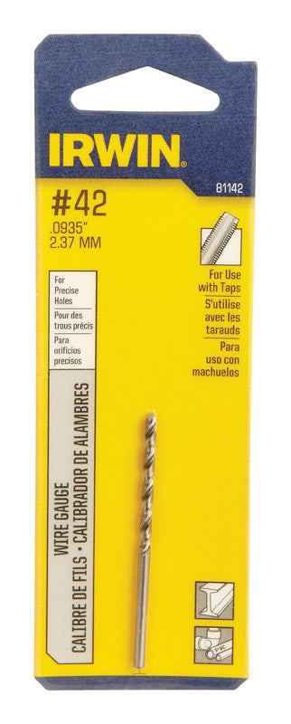 Irwin #42 X 2-1/4 in. L High Speed Steel Wire Gauge Bit Straight Shank 1 pc