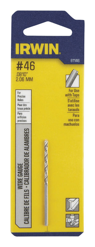 Irwin #46 X 2-1/8 in. L High Speed Steel Wire Gauge Bit Straight Shank 1 pc